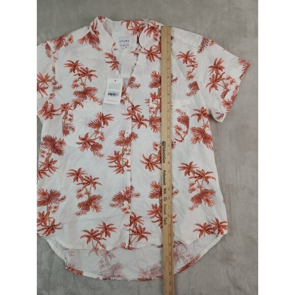 New Piyama Vintage Palm Sunset Pajama Shirt Rayon‎ Button Up Womens Medium - Picture 7 of 8